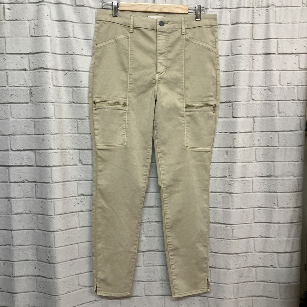Articles of Society Carlyon Skinny Cargo Pants Tan Khaki Zip Pocket Women's 30